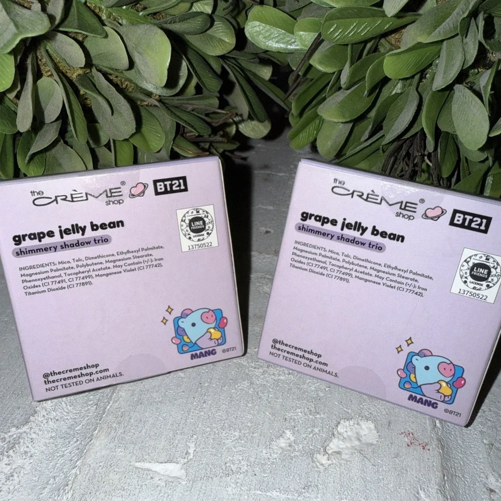 The Crème Shop BT21 Grape Jelly Bean Shimmery Shadow Lot Of 2 Sealed‎